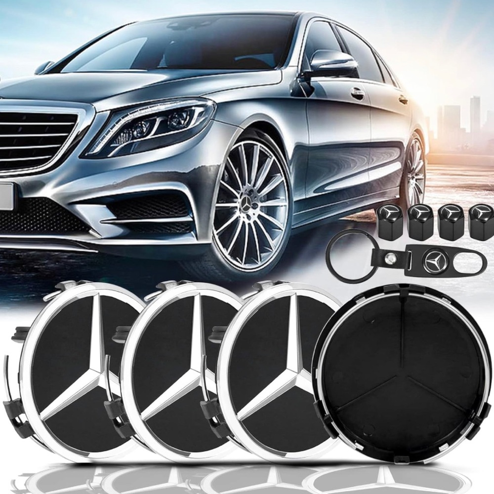 Set of 9, 4 PCS Wheel Center Caps Cover (75mm/2.95inch)